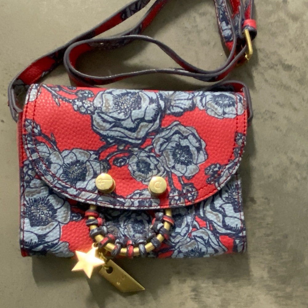 Foley + Corinna Red and Blue Floral Crossbody Bag
